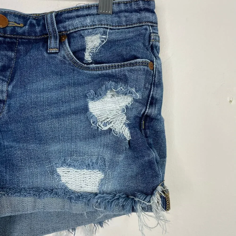 Blank NYC Tomboy Distressed Ripped Denim Jean Cutoff Cut Off denim shorts 27